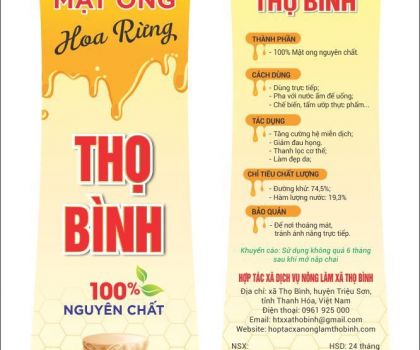 Mật ong hoa rừng Thọ Bình chai vuông 500ml